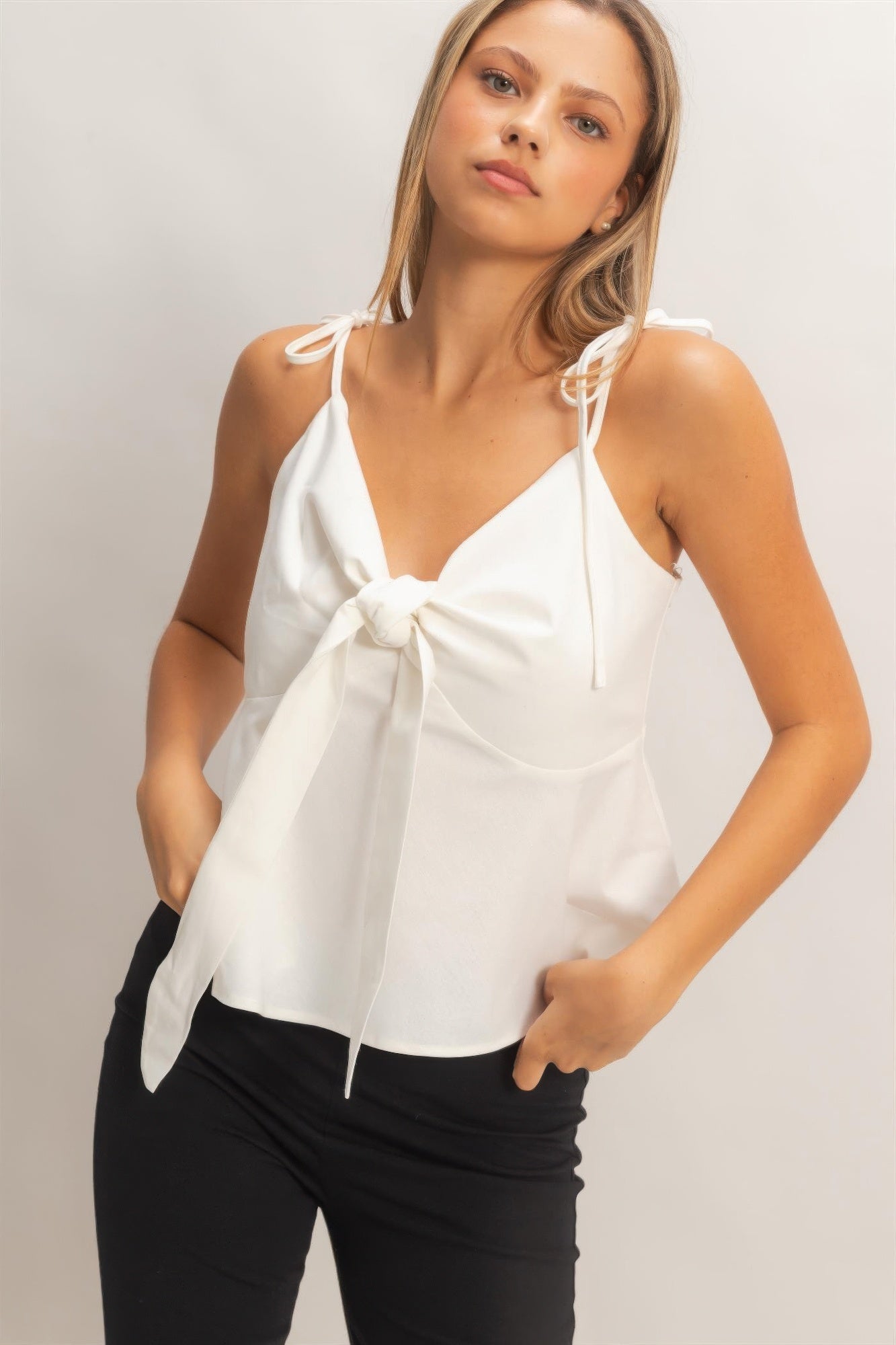 Hyfve Tie Front Spaghetti Strap Top view 14 - Hyfve Tank Top