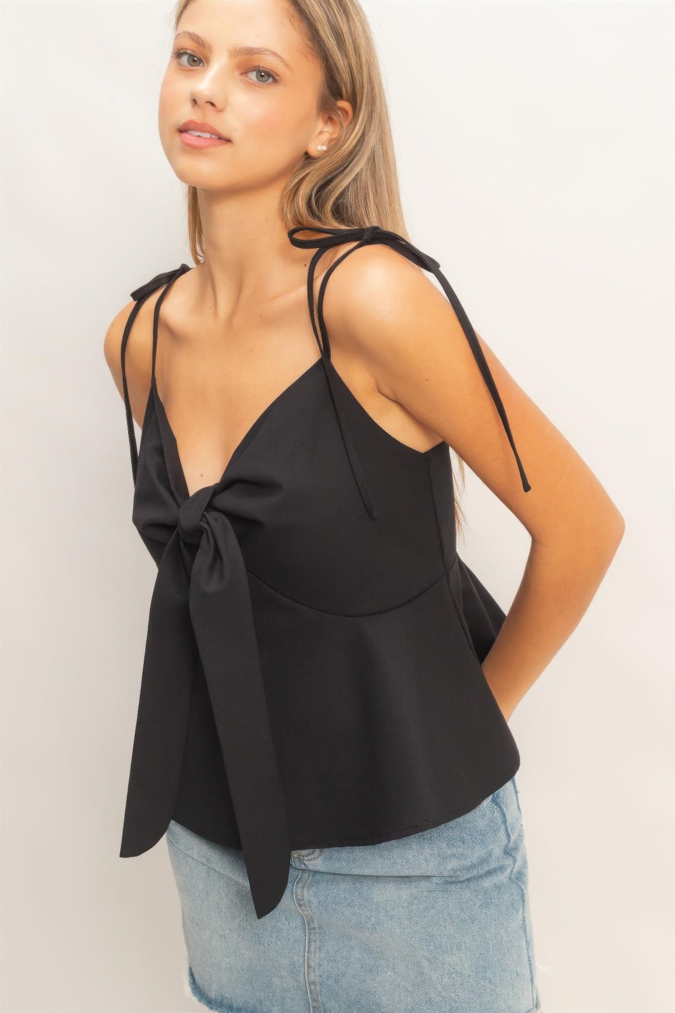 Hyfve Tie Front Spaghetti Strap Top view 20 - Hyfve Tank Top