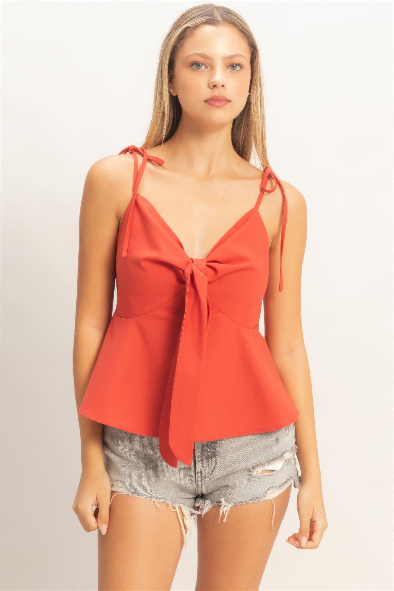 Hyfve Tie Front Spaghetti Strap Top view 24 - Hyfve Tank Top