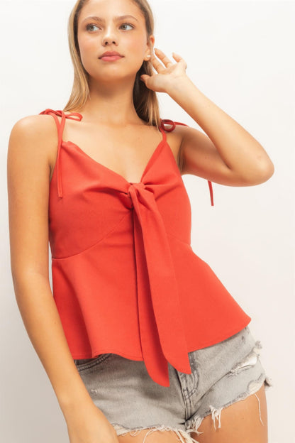 Hyfve Tie Front Spaghetti Strap Top view 26 - Hyfve Tank Top