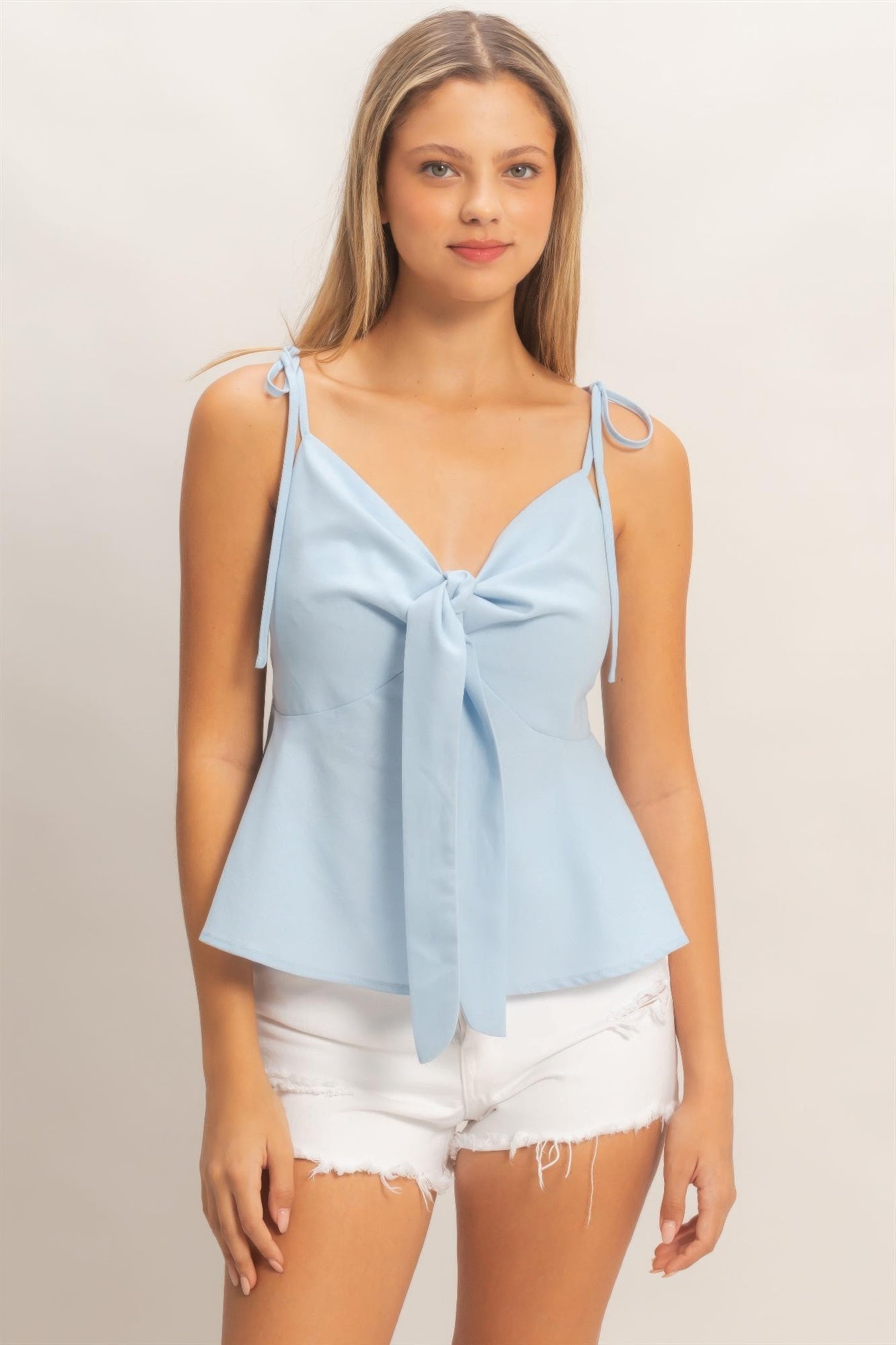 Hyfve Tie Front Spaghetti Strap Top view 6 - Hyfve Tank Top