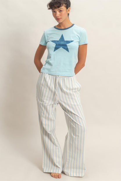 hyfve vertical striped Hyfve Vertical Striped Elastic Pants with Side Pockets view 21 (bottom) - shop at us.meeeshop