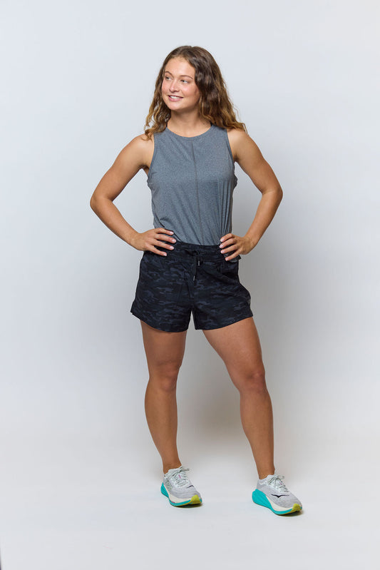 Indie 2.0 Women's Sport Shorts in Black Camo view 2 - Indie Shorts Women (bottom)