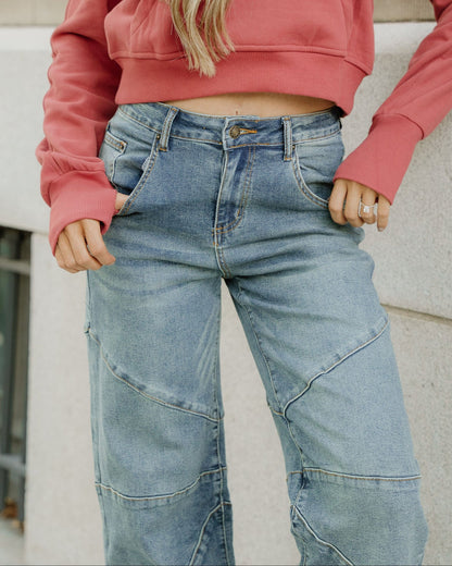 Indie & Co. Adeline High Waist Jeans in Sail Blue view 2 - High-Waisted (bottom)