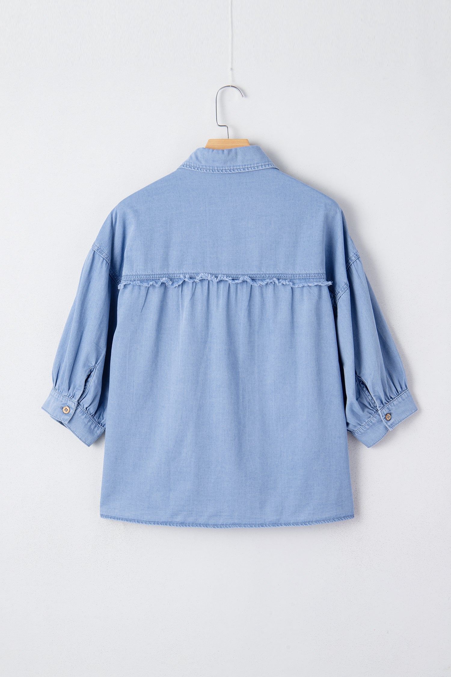 Indie & Co. Blake Washed Drop Shoulder Bracelet Sleeve Chambray Shirt view 5 - Black Washed Shirt (top)