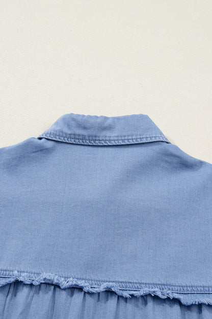 Indie & Co. Blake Washed Drop Shoulder Bracelet Sleeve Chambray Shirt view 7 - Black Washed Shirt (top)