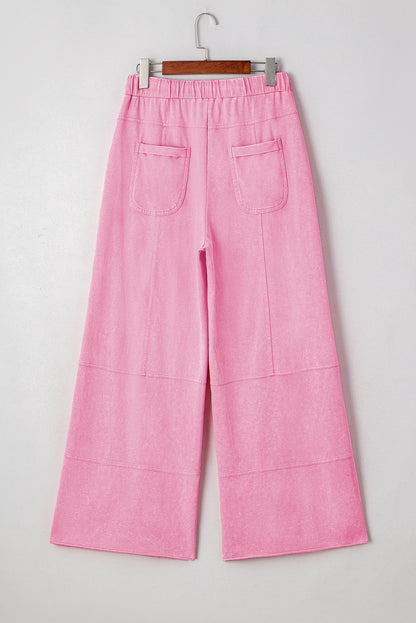 Indie & Co. Hannah Mineral Wash Exposed Seam Wide Leg Cargo Pants - Bonbon view 5 - Pants Bonbon (bottom)