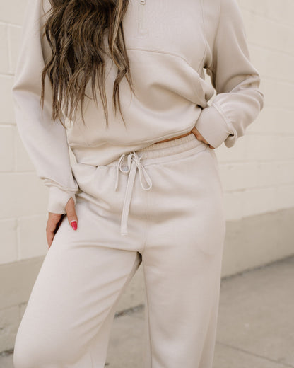 Indie & Co. Harlow Set Active Pants 2pcs Outfit - Taupe view 8 - Outfit Taupe (bottom)