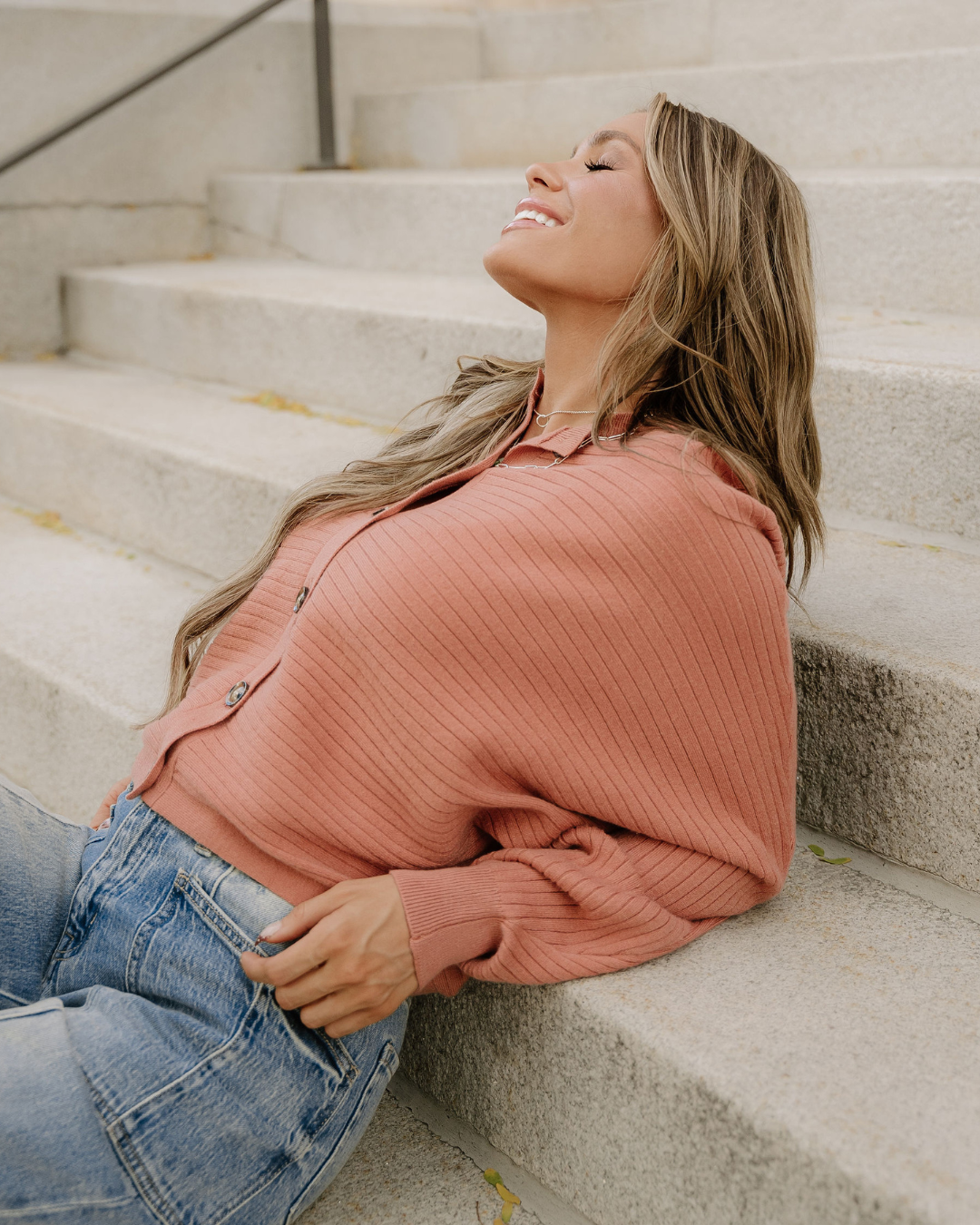 Indie & Co. Lena Cardigan Top in Apricot Pink view 4 - Boden Lena Cardigan