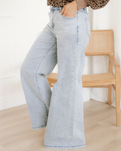 Indie & Co. Naia Button Zip High Waist Flared Hem Jeans in 6 view 2 - High-Waisted (bottom)
