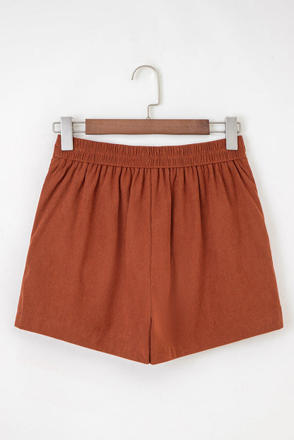 Indie & Co. Sienna Button Decor Scalloped Edge High Waist Corduroy Shorts view 8 - High-Waisted - Red Button Sienna Shorts