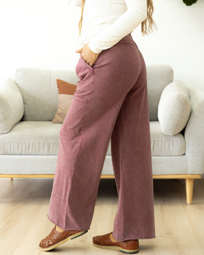 Indie & Co. Teagan Raw Hem Pants - Wild Ginger view 5 (bottom)