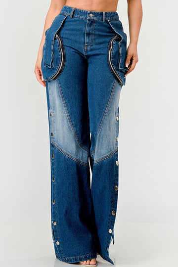Indigo Trailblazer Denim Pants - MeeeShop Women's Fashion