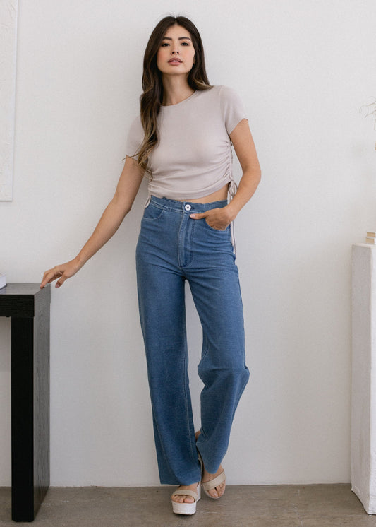 Indigo Wide Leg Pant in XS - Indigo Wide Pants (bottom)