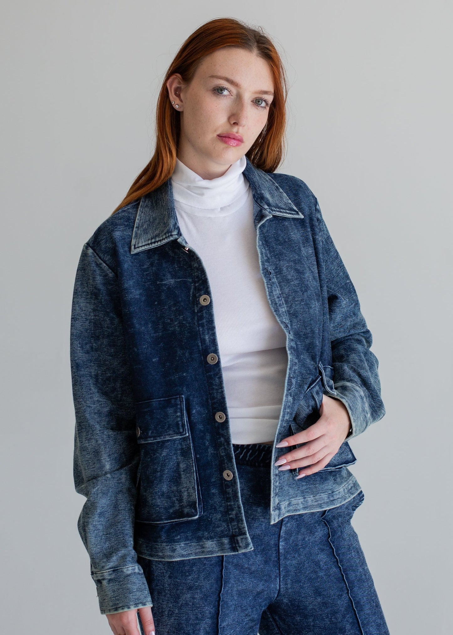 Indigo Worker's Jacket in XL view 7 - Casual Office Outfit - Indigo Work Jacket (layer)