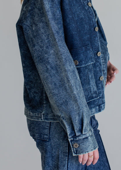 Indigo Worker's Jacket in XL view 8 - Casual Office Outfit - Indigo Work Jacket (layer)