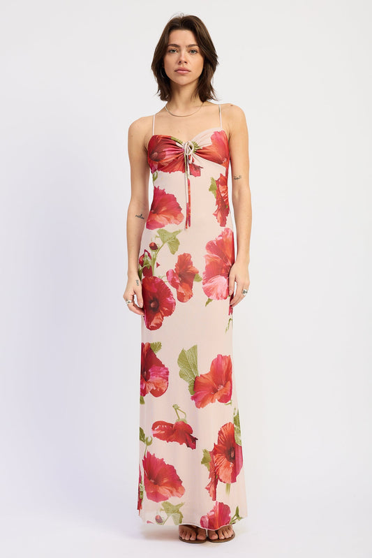 Ingrid Maxi Dress in Cream Red Floral - Ingrid Maxi Dress Sndys