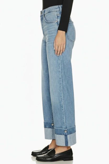 Inseam Transform High Rise Tummy Control a Line Wide Leg Jeans in 5 (26) view 3 - High-Waisted (bottom)