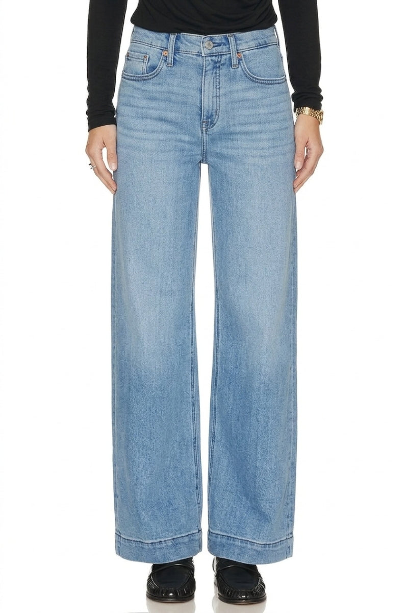 Inseam Transform High Rise Tummy Control a Line Wide Leg Jeans in 9 (28) view 5 - High-Waisted (bottom)