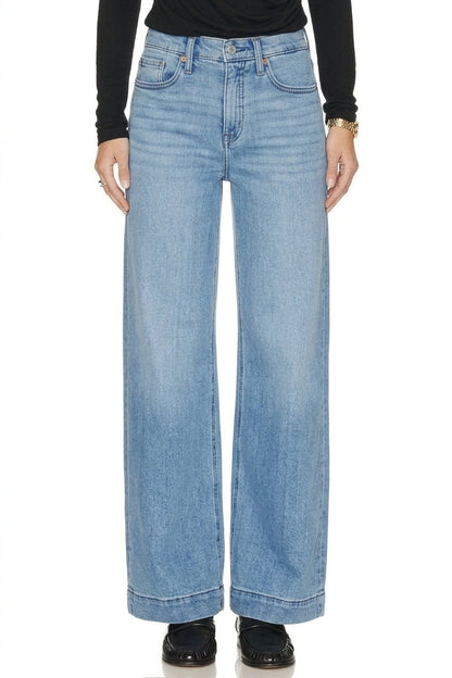 Inseam Transform High Rise Tummy Control a Line Wide Leg Jeans in 9 (28) view 5 - High-Waisted (bottom)