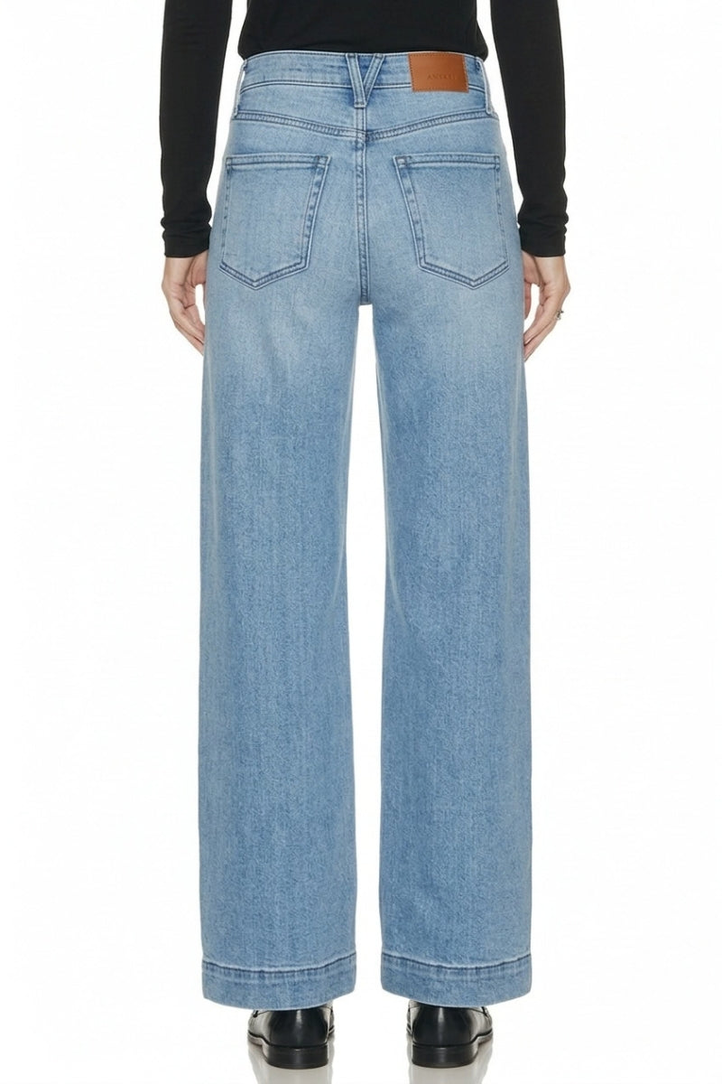 Inseam Transform High Rise Tummy Control a Line Wide Leg Jeans in 11 (29) view 6 - High-Waisted (bottom)