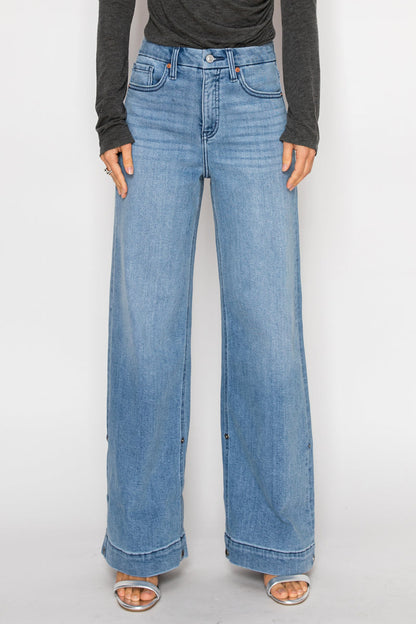 Inseam Transform High Rise Tummy Control A-wide Jeans in MEDIUM WASH - High-Waisted (bottom)