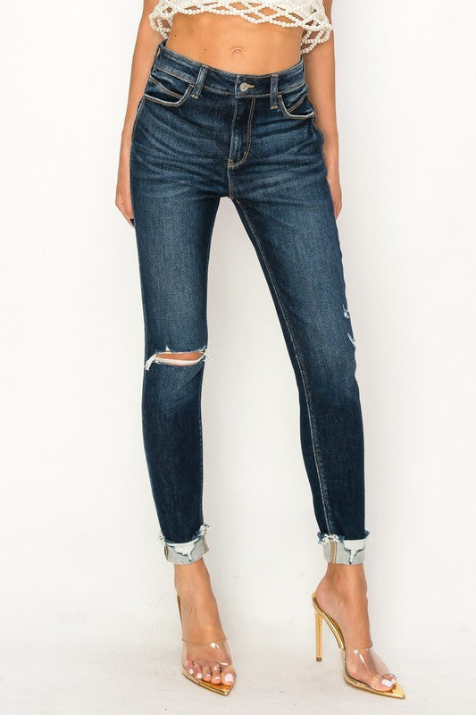 Iris plus High Rise Skinny Jeans in P-16 - High-Waisted - Iridescent Jeans Plus Size (bottom)