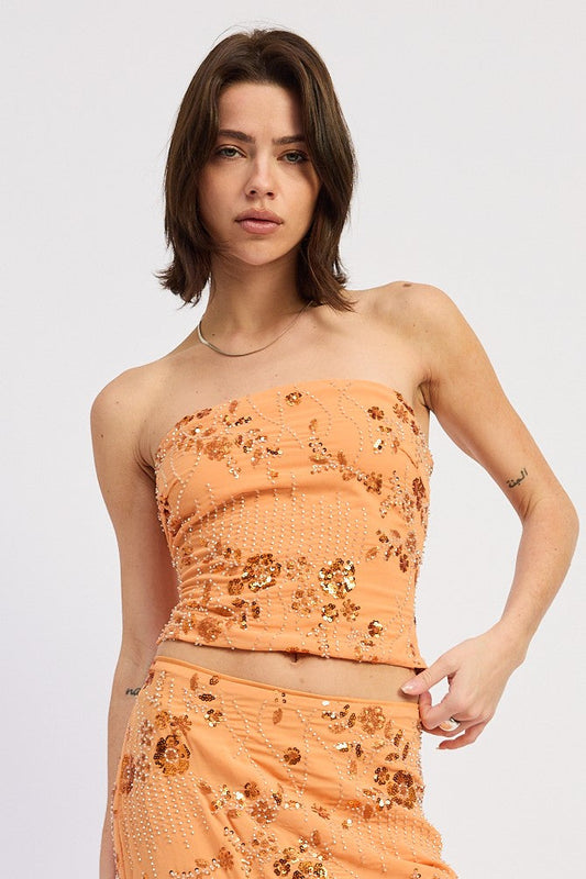 Iris Tube Top in Orange - Iris Crop Top