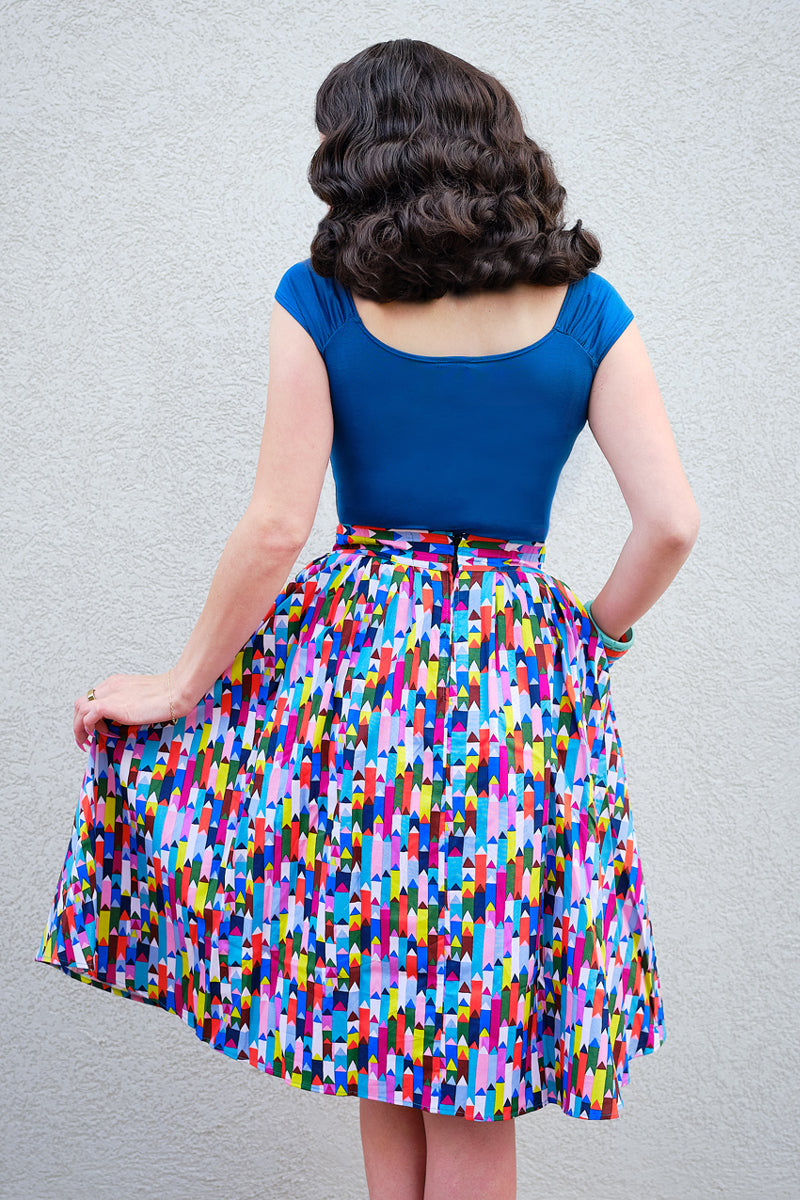 Isabel Top in Peacock Blue in M view 3 - Isabel Peacock