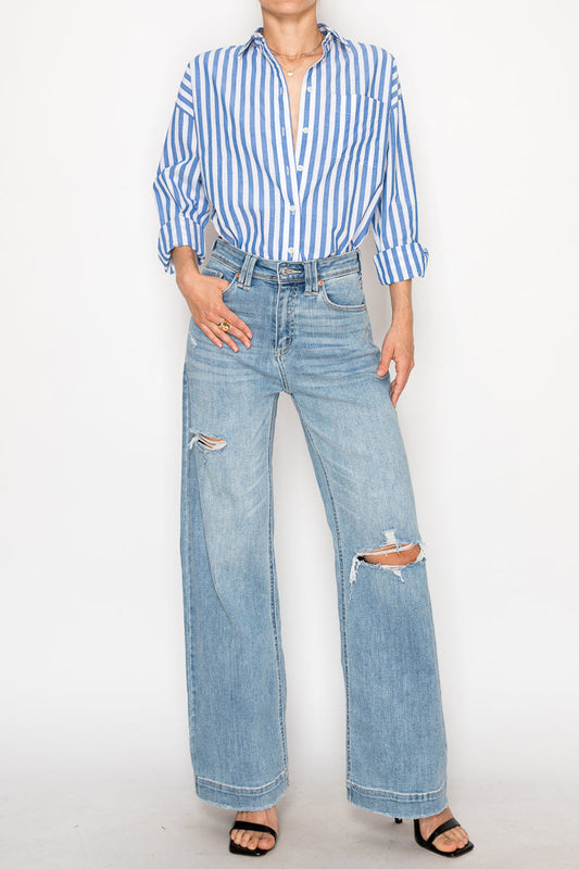 Isabella Corset Ultra High Rise Modern Wide Jeans in 1 (24) - High-Waisted (bottom)