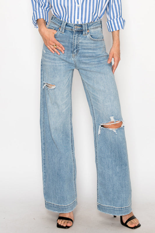 Isabella Corset Ultra High Rise Modern Wide Jeans in 3 (25) view 2 - High-Waisted (bottom)