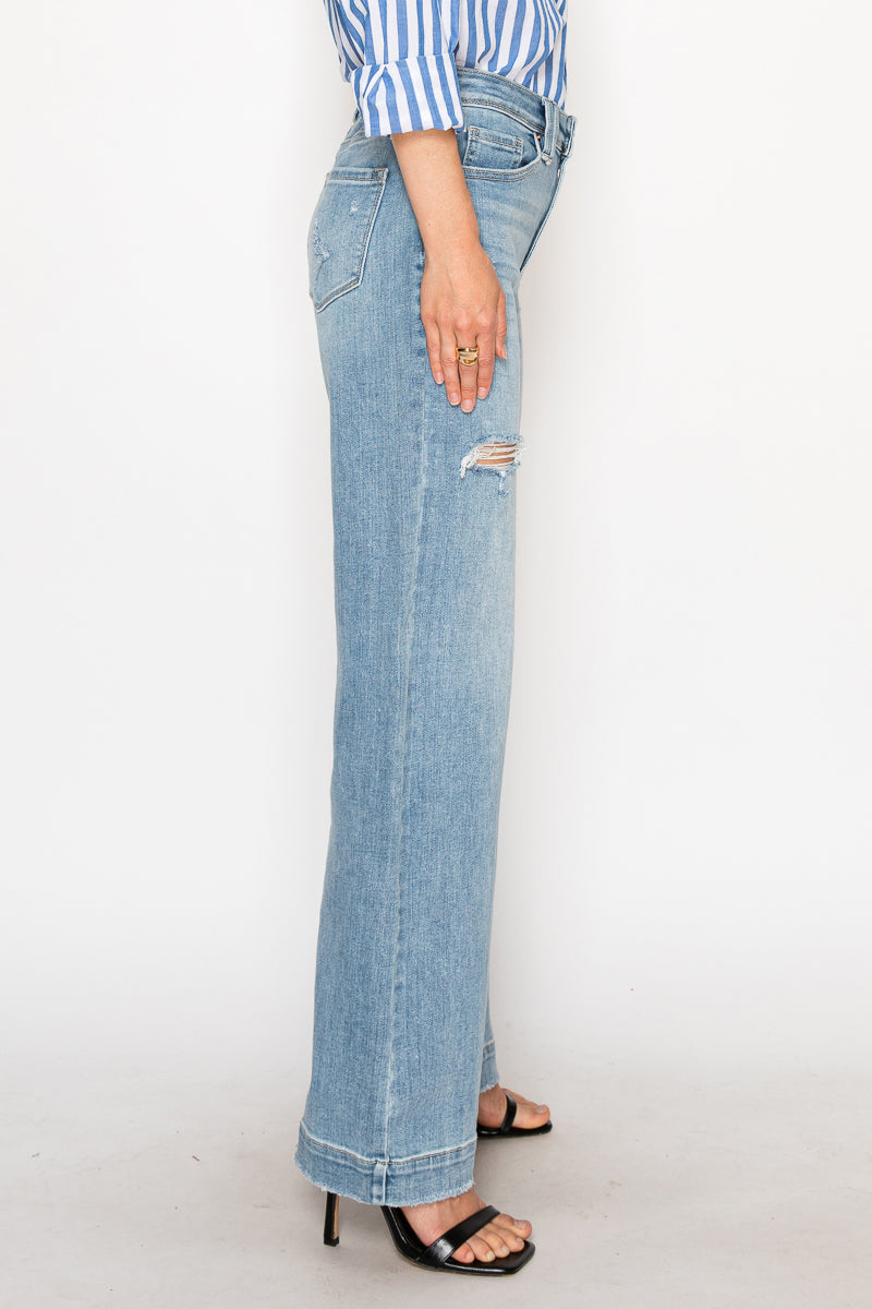Isabella Corset Ultra High Rise Modern Wide Jeans in 5 (26) view 3 - High-Waisted (bottom)