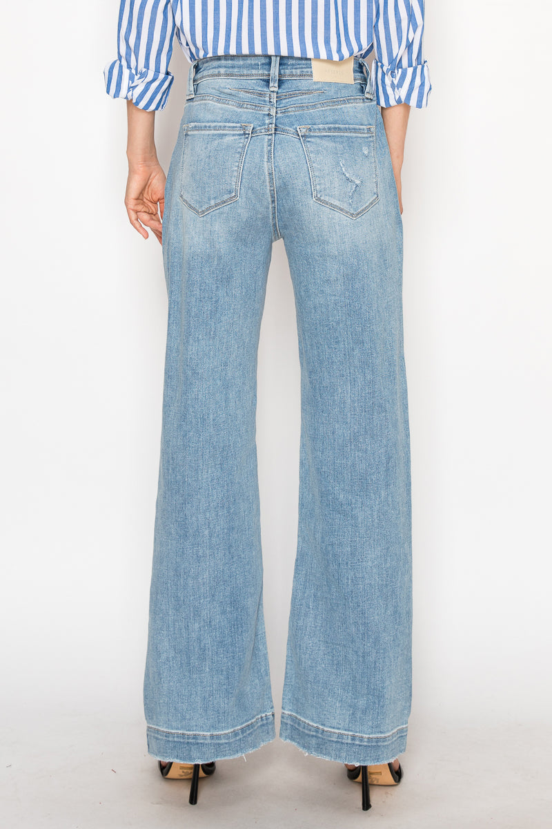 Isabella Corset Ultra High Rise Modern Wide Jeans in 7 (27) view 4 - High-Waisted (bottom)