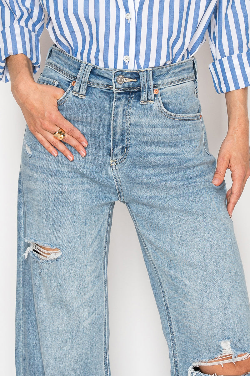 Isabella Corset Ultra High Rise Modern Wide Jeans in 11 (29) view 6 - High-Waisted (bottom)