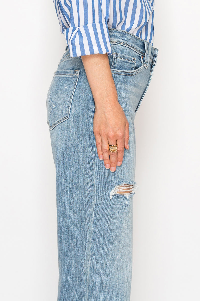 Isabella Corset Ultra High Rise Modern Wide Jeans in 13 (30) view 7 - High-Waisted (bottom)