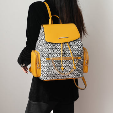 Issah Backpack Handbag in Mustard view 2 - Isaiah Backpack