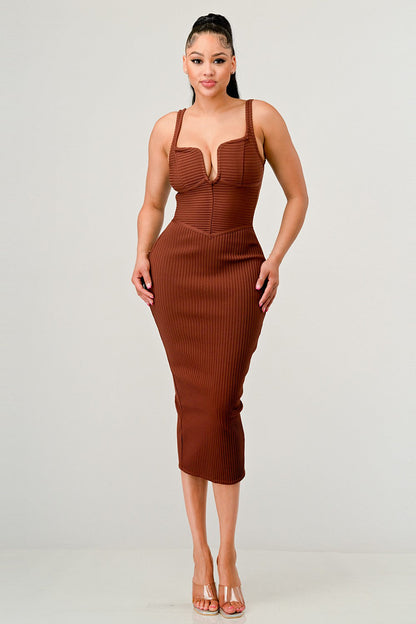It Feels Like Fall Midi Dress in Medium view 2 - Fall Wardrobe Essential - Feel Like Dressing Up
