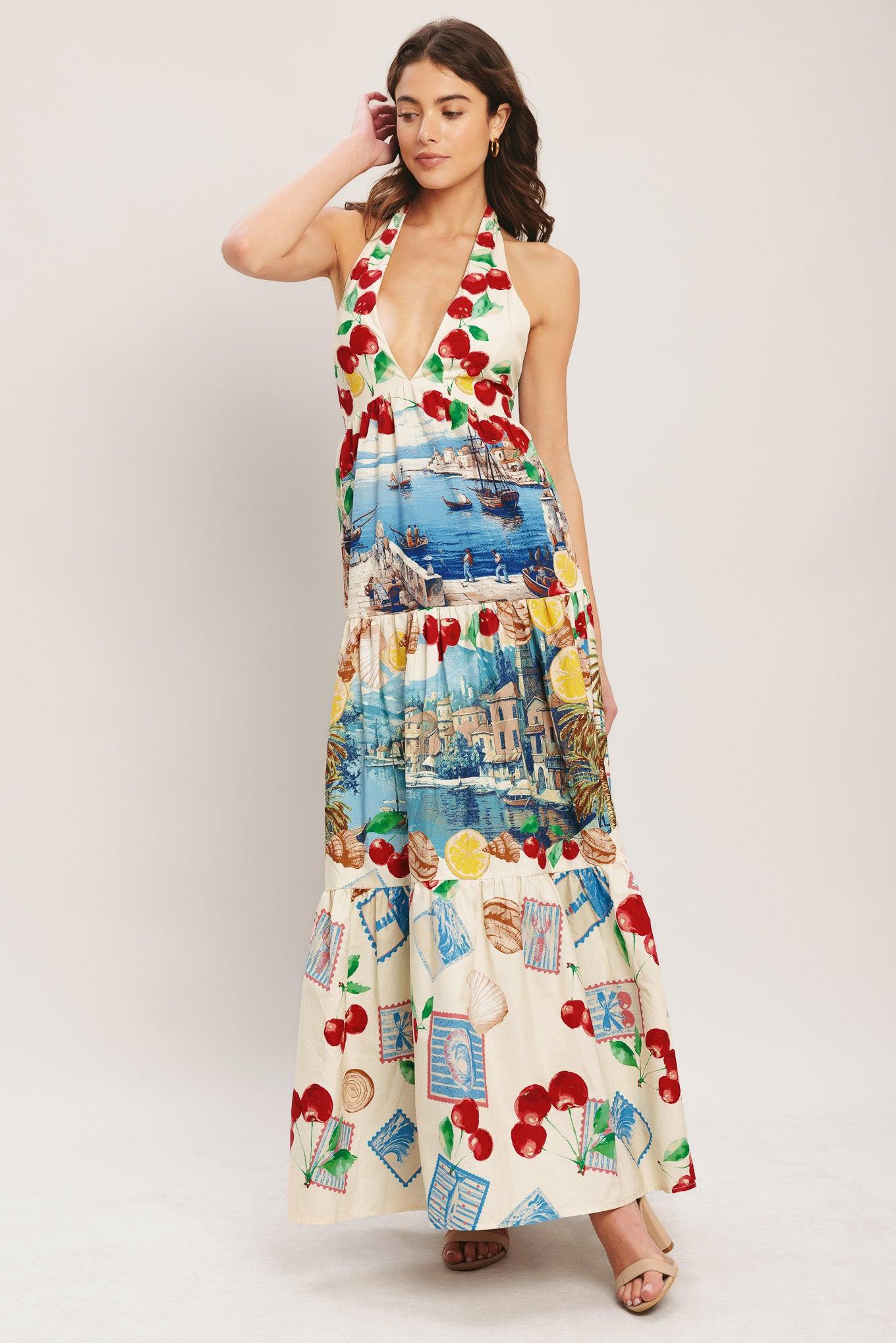 Italian Riviera Dream Woven Maxi Dress IVORY (dress) - italian riviera dresses, italian riviera dress c - shop at us.meeeshop