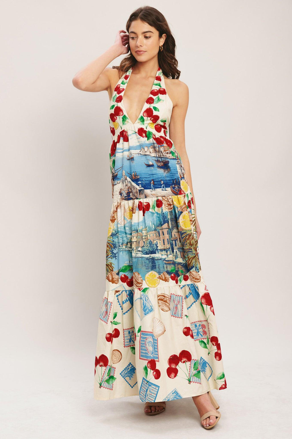 Italian Riviera Dream Woven Maxi Dress IVORY (dress) - italian riviera dresses, italian riviera dress c - shop at us.meeeshop