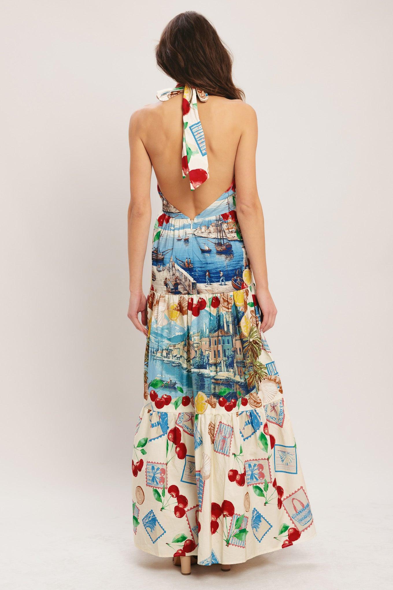Italian Riviera Dream Woven Maxi Dress IVORY view 2 (dress) - italian riviera dresses, italian riviera  - shop at us.meeeshop