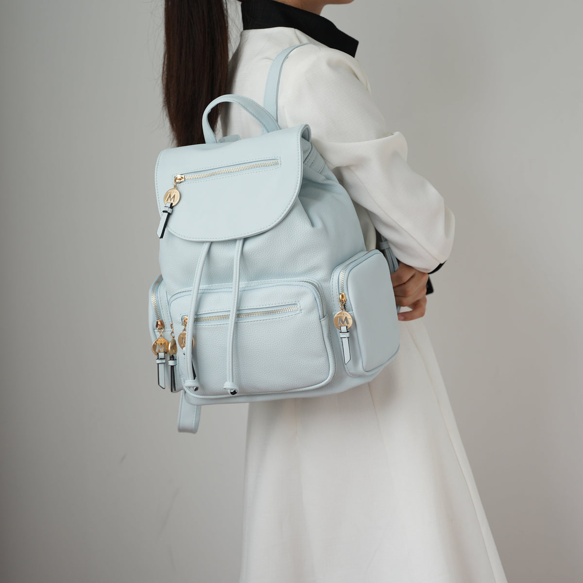 Ivanna Oversized Backpack Handbag in Brown view 2 - Relaxed Fit