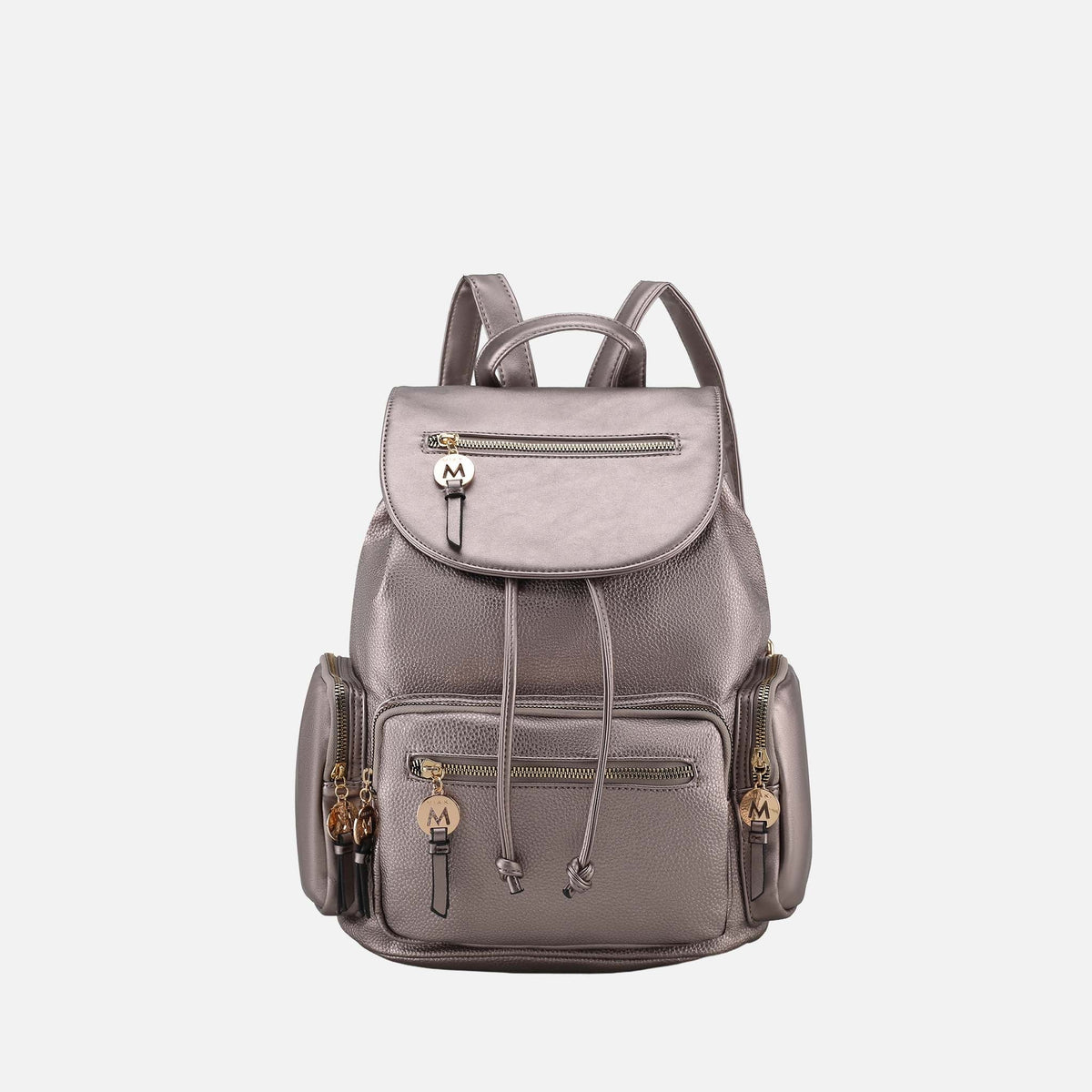 Ivanna Oversized Backpack Handbag in Pewter view 7 - Relaxed Fit