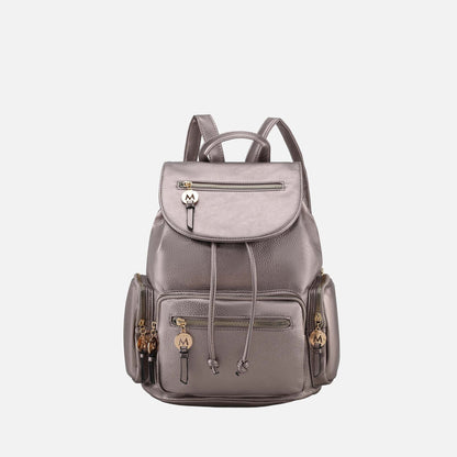 Ivanna Oversized Backpack Handbag in Pewter view 7 - Relaxed Fit