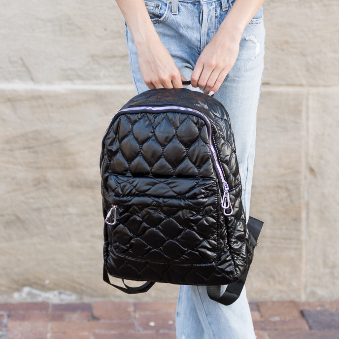 Jade Metallic Puffer Backpack view 6 (bag)