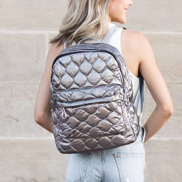 Jade Metallic Puffer Backpack view 7 (bag)