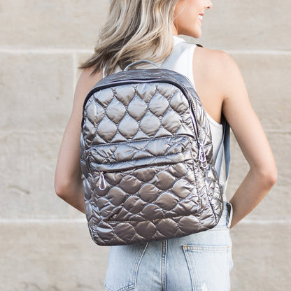 Jade Metallic Puffer Backpack view 7 (bag)