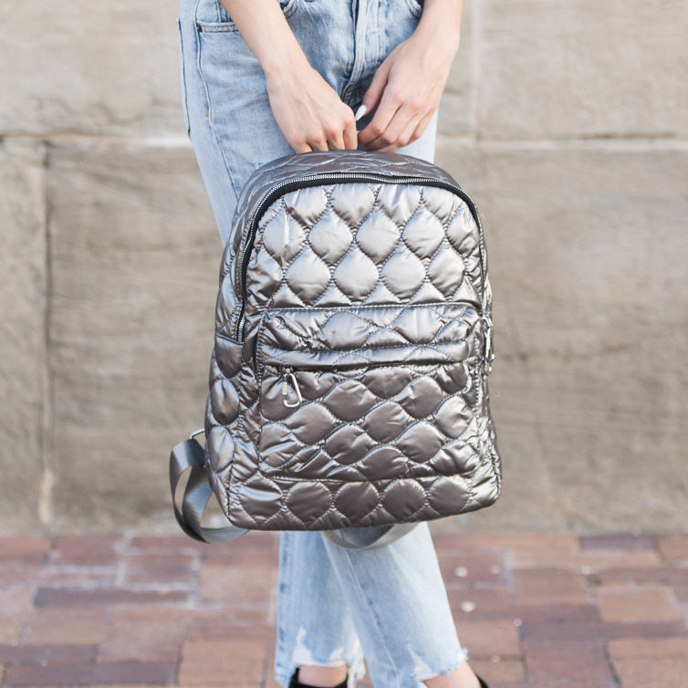 Jade Metallic Puffer Backpack view 9 (bag)
