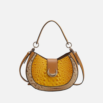 Jain Croc-embossed Shoulder Bag in Croco Black - Peta Jain Croc Bag