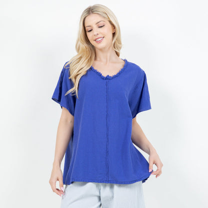 Jan Top -100% Cotton Gauze in Azure/Size OSFM - Jan Köppen Viva Top 100