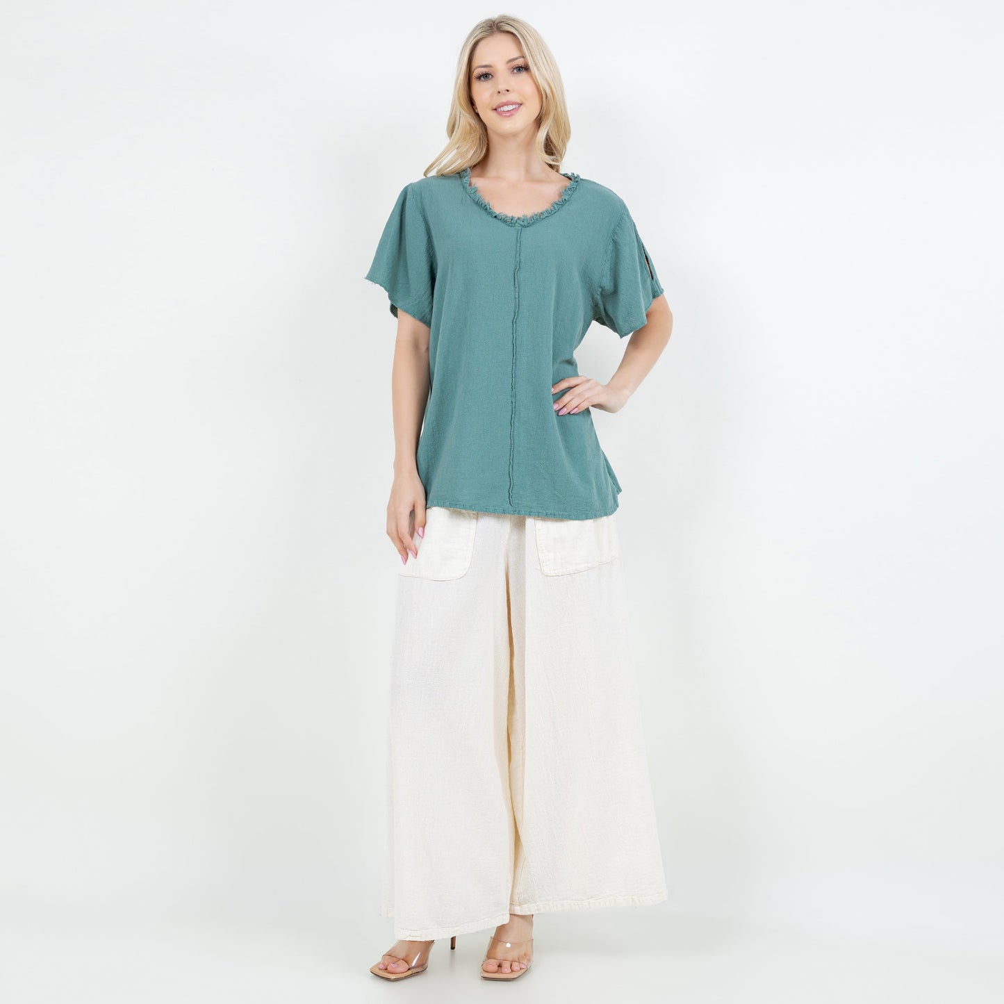 Jan Top -100% Cotton Gauze in Sangria/Size OSFM view 18 - Jan Köppen Viva Top 100
